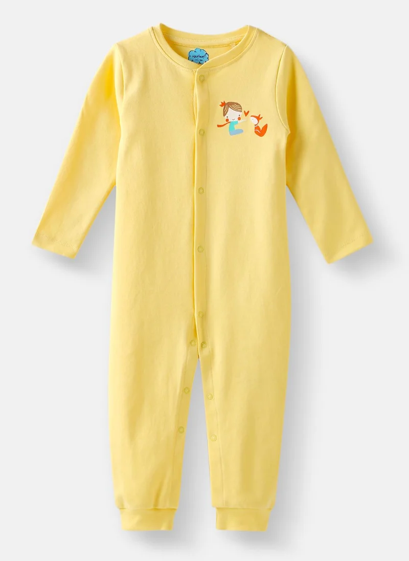 نوتيناتي Nautinati Infants Premium Cotton Graphic Printed Pack of 2 Sleepsuits