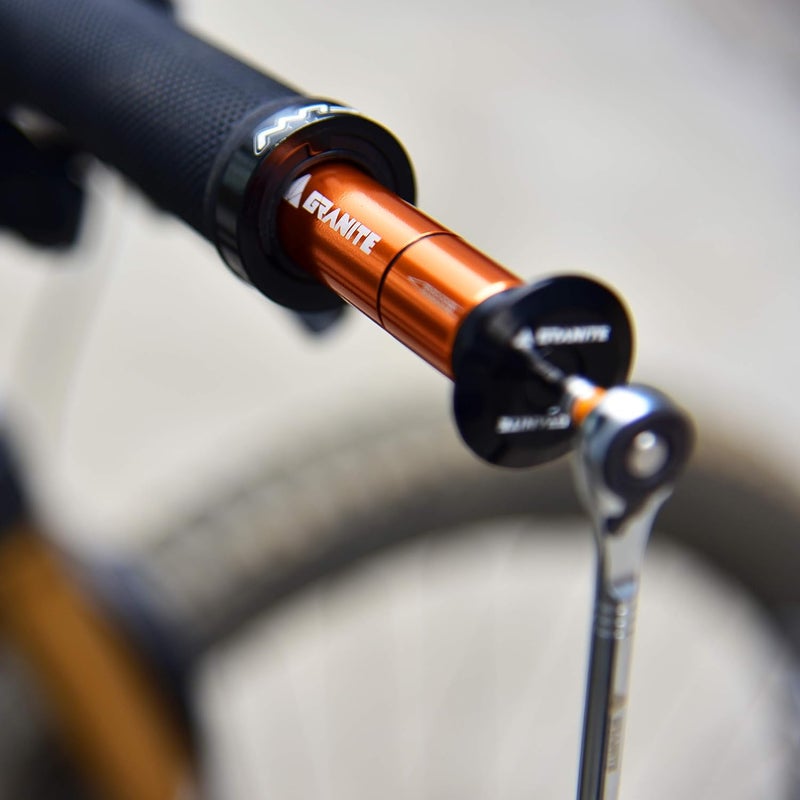 Granite Stash Tubeless Flat Tire Repair Kit Bike Tool Kit - Easy Handlebar Storage - Complete Bike Tire Plug Kit - 2 Different Size Tire Plugs - Portable - Easy and Effortless Usage (Orange) - Image 4