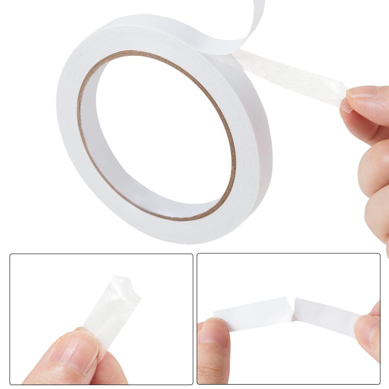 ZZJMCH 1/4" 2 Rolls Double Sided Adhesive Sticky Tape for Arts, DIY, Card Making, Crafts, Photography, Scrapbooking, Gift Wrapping, Office School Stationery Supplies, Home Supplies (Width: 6mm) - Image 3