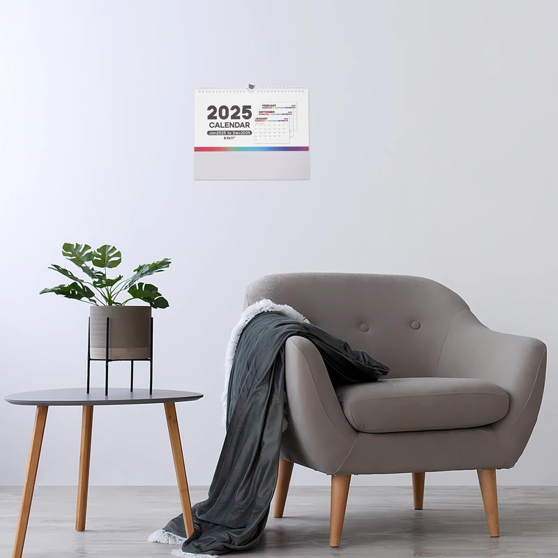 تقويم حائطي شهري 2025 مخطط مكتب منزلي تصميم تعليمي - Image 5