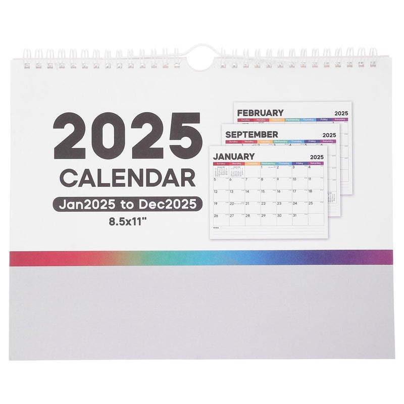 تقويم حائطي شهري 2025 مخطط مكتب منزلي تصميم تعليمي - Image 2