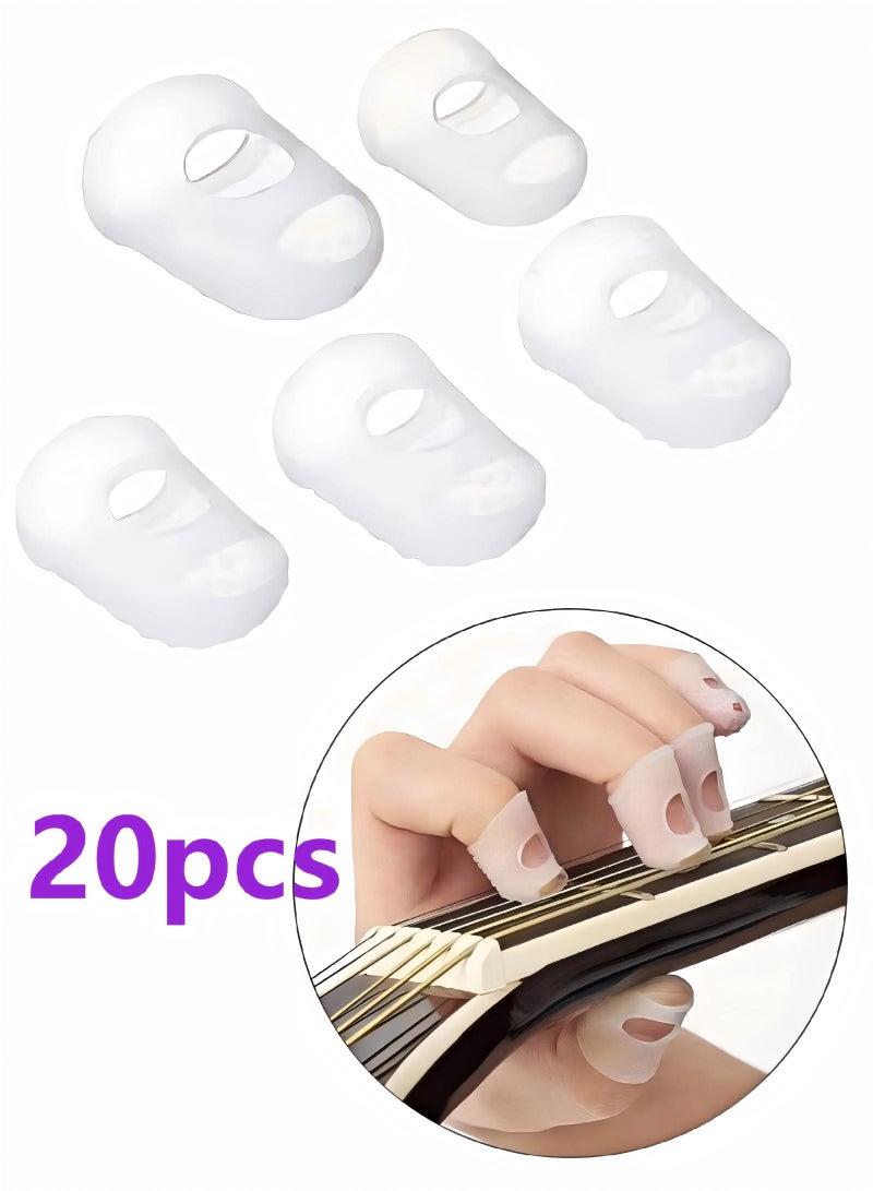 20pcs Silicone Finger Tips Fingertip Protector Covers Pads for Guitar Playing - Image 1