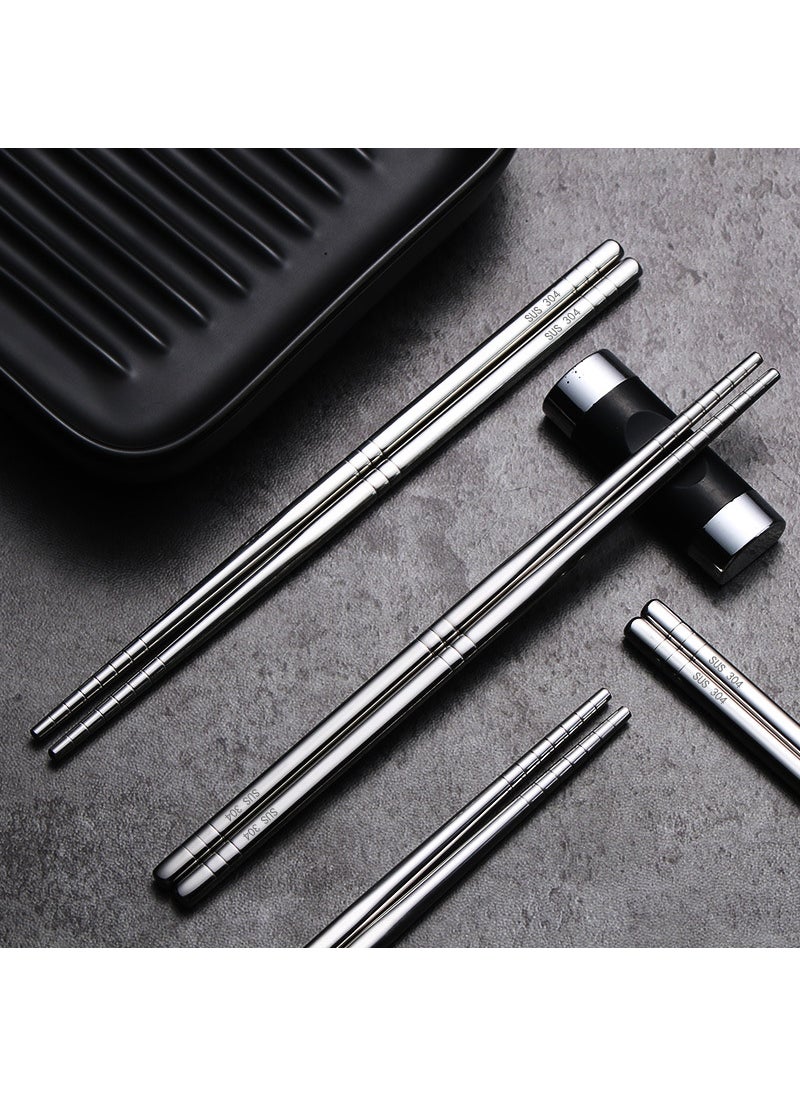 304 stainless steel chopsticks insulated Chinese household chopsticks can be high temperature disinfection children's chopsticks manufacturers wholesale can add logo 19cm chopsticks [304 material] (plus laser logo) cloth wheel light - Image 4