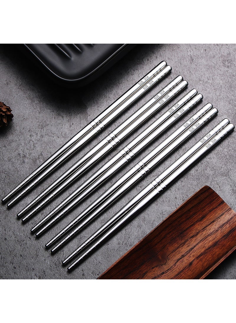 304 stainless steel chopsticks insulated Chinese household chopsticks can be high temperature disinfection children's chopsticks manufacturers wholesale can add logo 19cm chopsticks [304 material] (plus laser logo) cloth wheel light - Image 5
