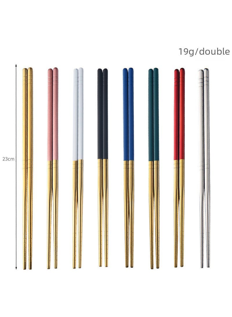 304 stainless steel chopsticks insulated Chinese household chopsticks can be high temperature disinfection children's chopsticks manufacturers wholesale can add logo 19cm chopsticks [304 material] (plus laser logo) cloth wheel light - Image 3