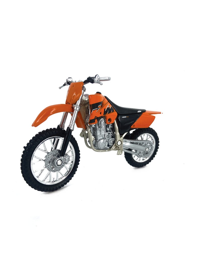 Welly Welly Die Cast Motorcycle Orange KTM 450 SX Racing, 1:18 Scale for Unisex Adult  - Image 1