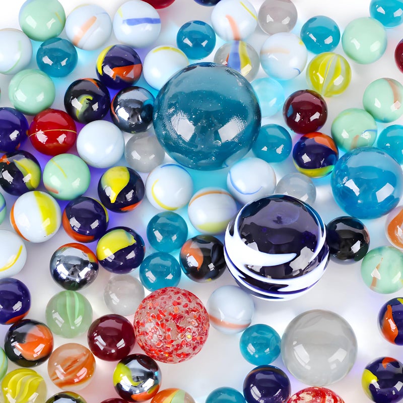 LOVESTOWN 180PCS Planet Marbles Game for Kids, Assorted Size Glass Marbles Bulk with Gift Box for Board Game, Vases, Party Decor - Image 1