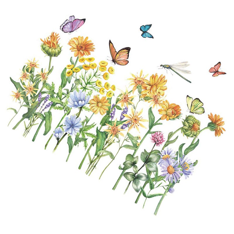 4 PCS Flowers Butterflies Wall Decorative Stickers Home Self-adhesive Wall Decals - Image 5