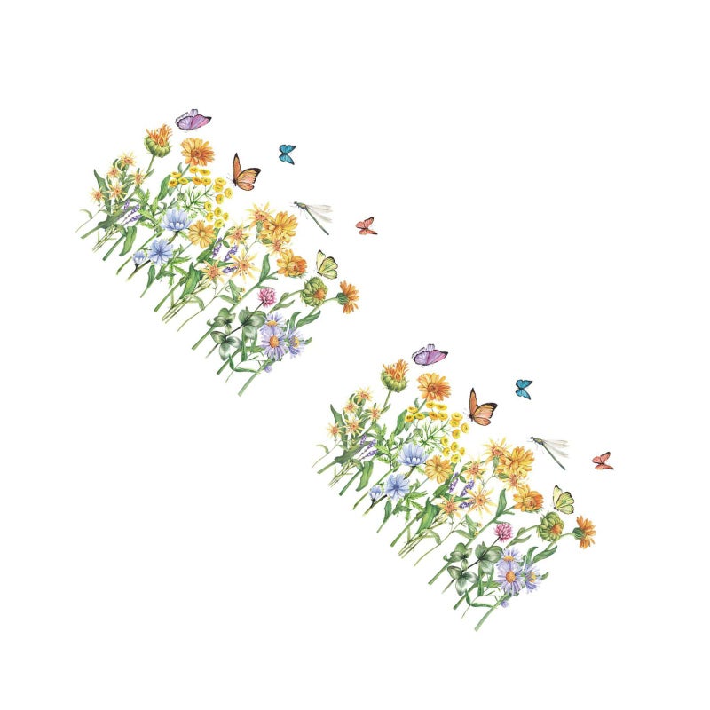 4 PCS Flowers Butterflies Wall Decorative Stickers Home Self-adhesive Wall Decals - Image 1