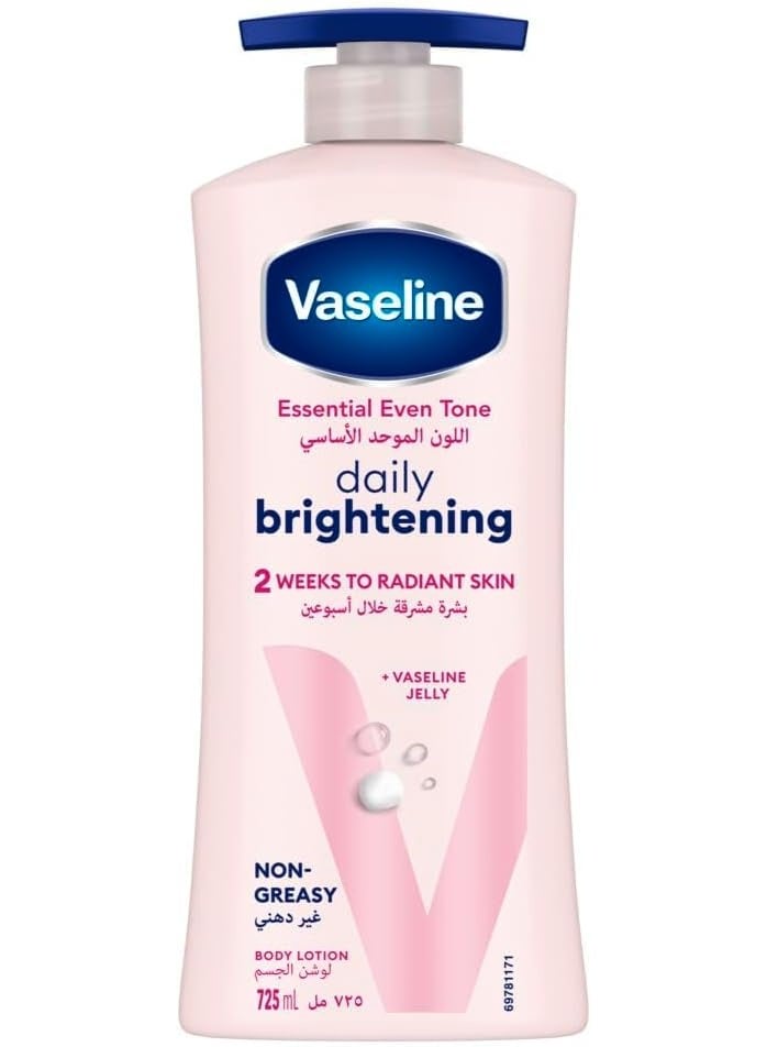 Vaseline Essential Even Tone Daily Brightening Vaseline Jelly Body Lotion 2 Weeks To Radiant Skin Non Greasy 725 ML - Image 1