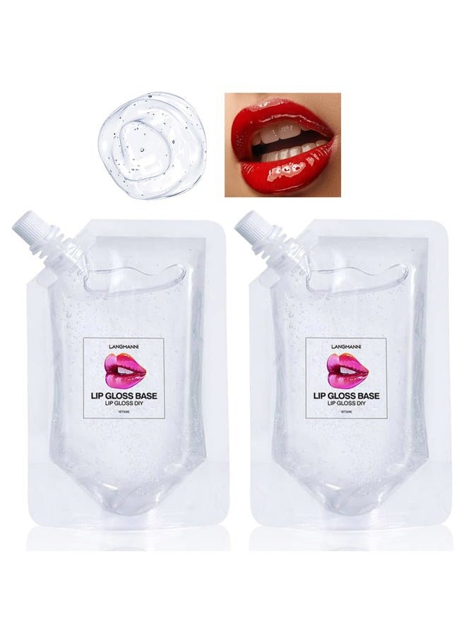 Eakroo 2Pcs Moisturize Lip Gloss Base Oil Material Makeup Primers, Non-Stick Lipstick Primer for DIY Handmade Lip Balms Lip Gloss -100g (2Pack 100ml) - Image 1