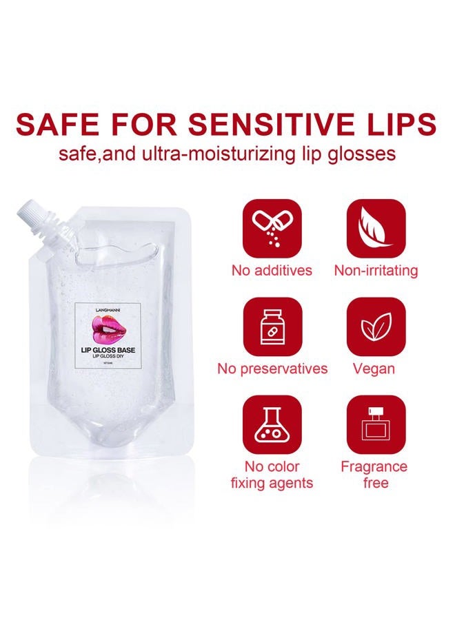 Eakroo 2Pcs Moisturize Lip Gloss Base Oil Material Makeup Primers, Non-Stick Lipstick Primer for DIY Handmade Lip Balms Lip Gloss -100g (2Pack 100ml) - Image 4