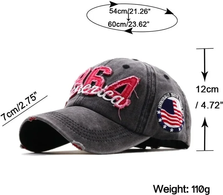 Tezzgelsin Unisex Cotton 1964 America Vintage Cap Hat