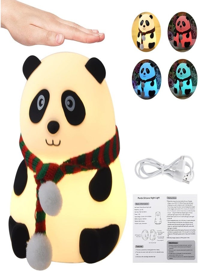 NYRWANA Panda Light Night Lamp, Night Light for Bedroom, Birthday Gift for Kids, Cute Table Lamp, Silicone Rechargeable Lamps with Charging Plug, Valentine Gift for Girlfriend (Multicolor) - Image 4