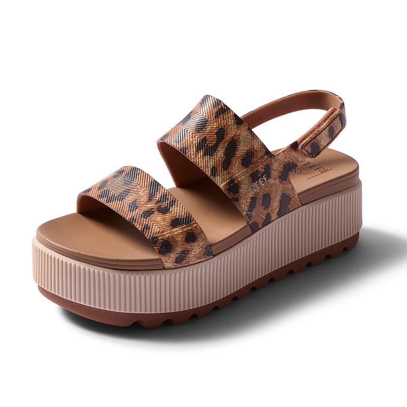 Reef Women's Water Vista Higher Platform Sandal, Water Friendly, Adjustable Strap, Leopard, 8 - Image 1