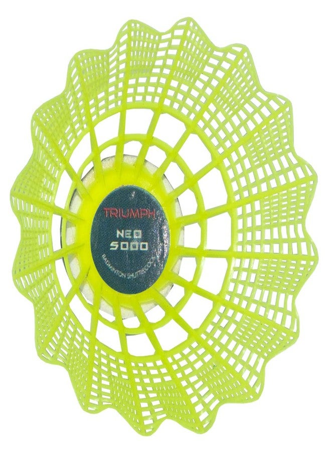 ترايامف مضرب تنس الريشة من تريومف، وكرة ريشة تنس الريشة، ومجموعة مضرب تنس الريشة باشون قطعة واحدة مع 12 كرة ريشة تريومف نيو-5000 مصنوعة من النايلون الصناعي وغطاء كامل، متعددة الألوان - Image 2