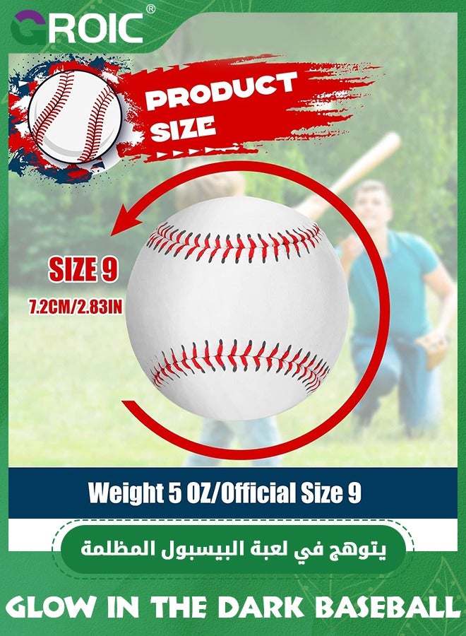 GROIC Glow in The Dark Baseball, Light up Baseball Glow Balls for Baseball Games, Official Size Baseball Gift for Adults, Youth, Kids and Baseball Fans Outdoor Activity Baseball Accessories - Image 4