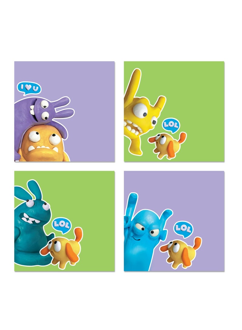 ErichKrause 50-Sheet Jolly Friends Themed Sticky Notes 75x75mm Size Assorted Designs - Image 2