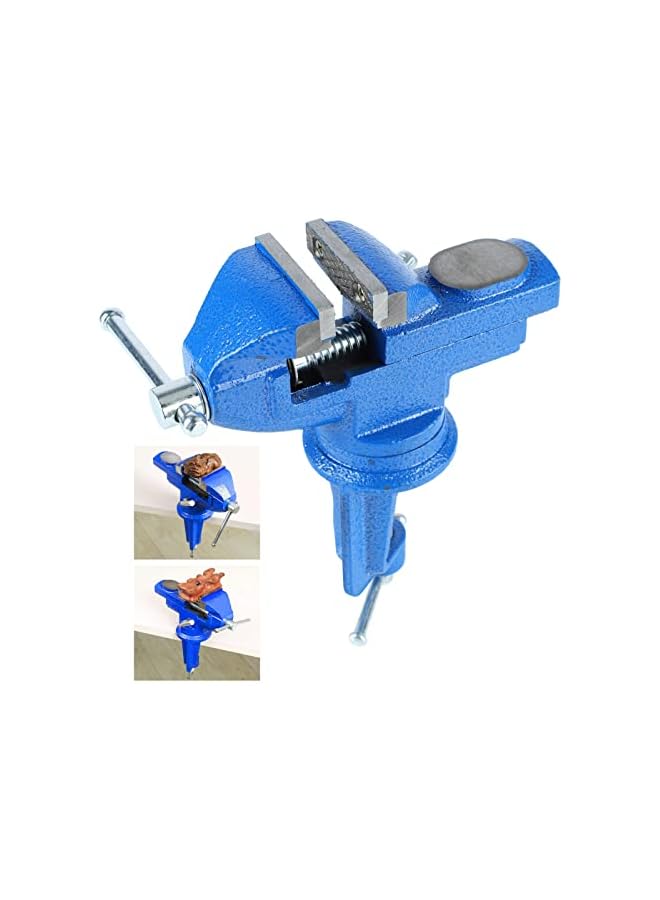 promass Table Vise, 50mm Jaw Impact Resistant Bench Vise Clamp High Toughness Anti Slip for Electronic Processing (50mm/2in (1.5kg) Blue) - Image 3