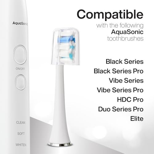 AquaSonic Proflex Replacement Brush Heads | ADA Accepted | for Whiter Teeth & Gum Care | Compatible with Many AquaSonic Toothbrush Handles (3 Pack White) - Image 5