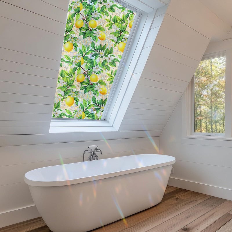 SOMWISE Window Privacy Film Home Room Bathroom Spring Decor Car Decorations One Way Privacy Window Clings Decals Tint Door Cover Rainbow Renter Friendly Stickers Static Cling Stained Glass Windows - Image 4