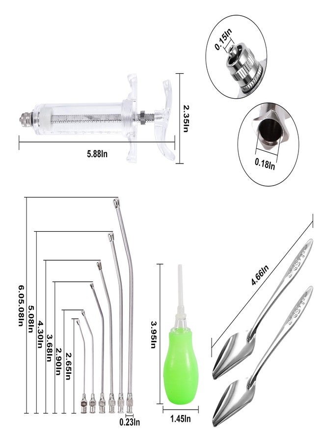 FULAIERGD 20ML Baby Bird Feeding Syringe Set Pet Syringe with 6 Pcs Curved Gavage Feeding Tubes and Bird Drinker Stainless Steel Metal Feeding Spoon for Baby Birds Parrot Small Pet - Image 2
