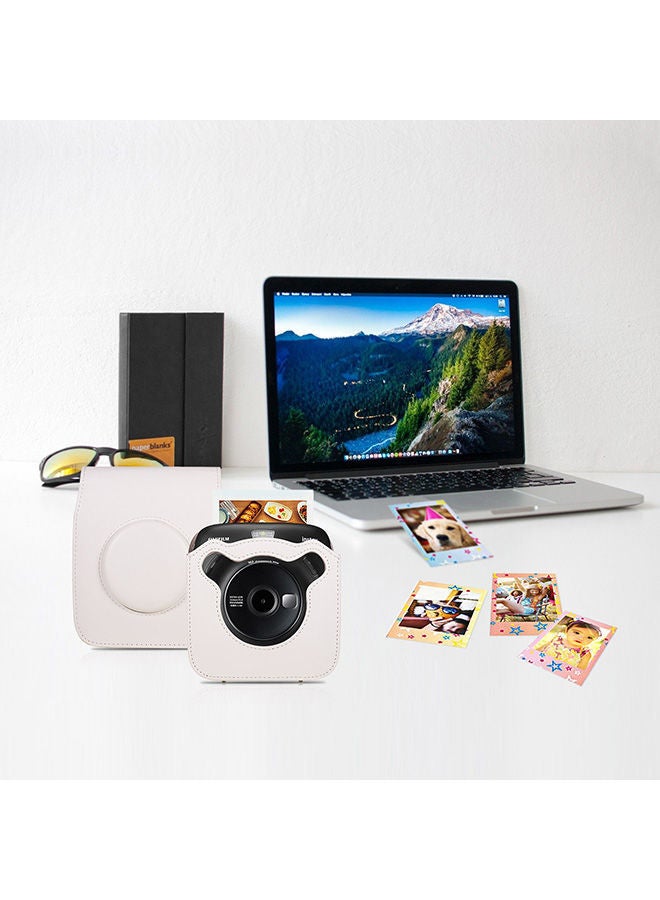 نيبمينينت حقيبة كاميرا محمولة مصنوعة من جلد البولي يوريثان أبيض - Image 5