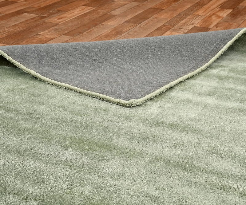 TIB The Intellect Bazaar Handmade Woolen Carpets Super Soft Viscose Silk Export quality Carpet for Living Room 4x6 Feet Bedroom and Hall Sea Green - Image 3