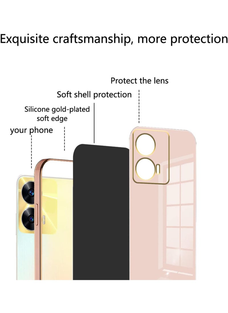 Generic - جراب متوافق مع هاتف MOTO G85 5G، قشرة ناعمة مطلية بالكروم الذهبي، وردي جراب MOTO G85 5G رقيق وناعم مقاوم للصدمات بالكامل - وردي - Image 1