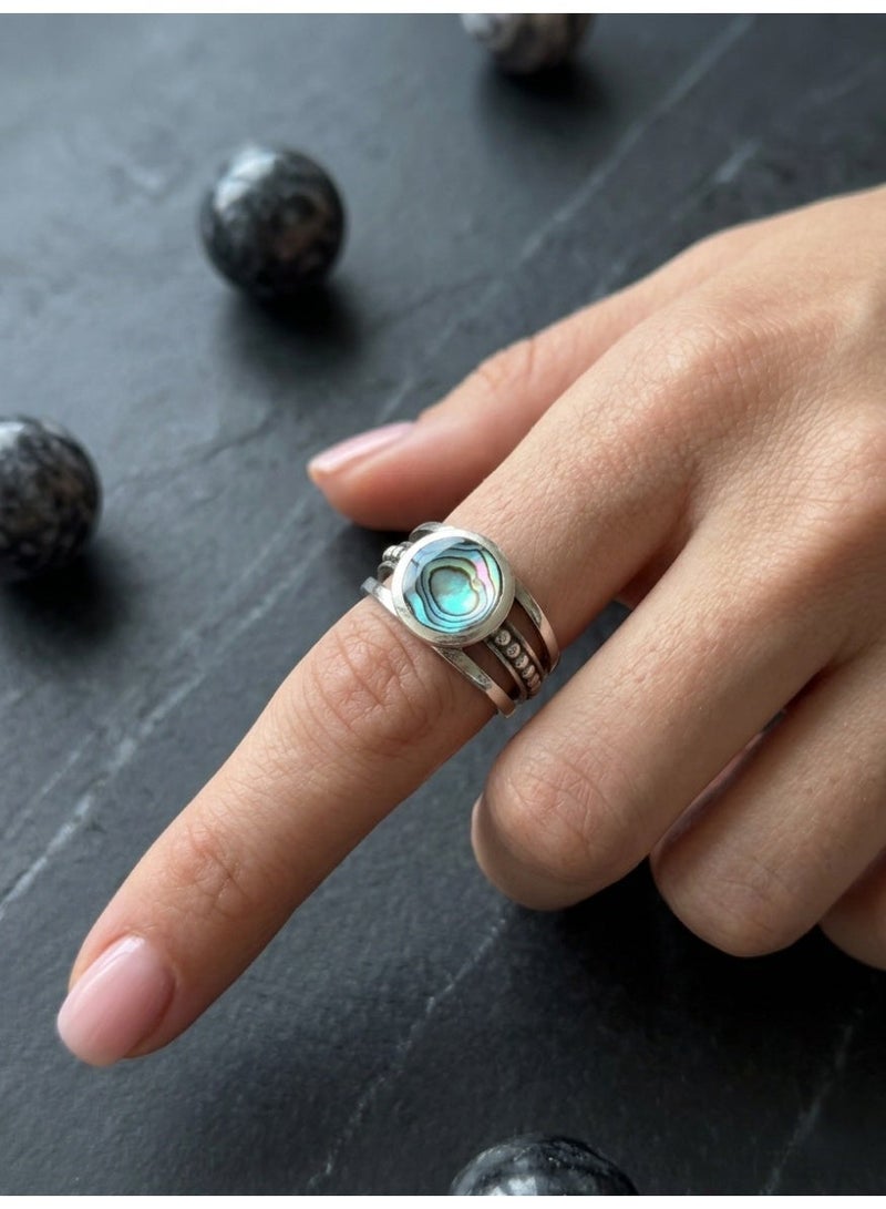 Kanira Premium 925 Sterling Silver Pearlescent Marquise Ring | Modern Minimalist Elegance | KANIRA | Size 7 - Image 1