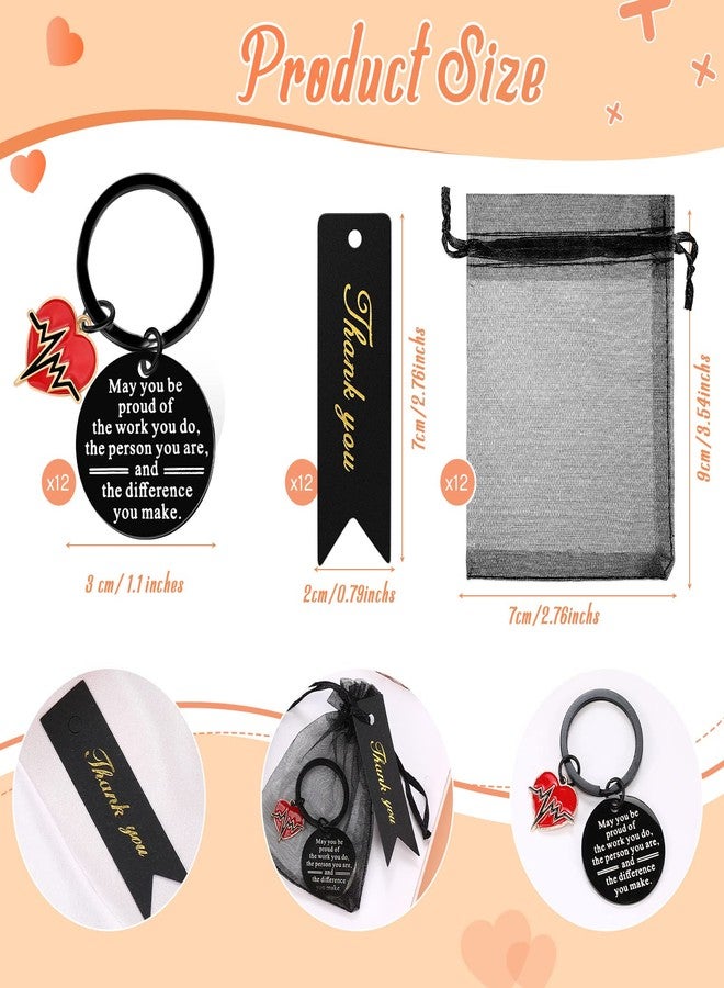 Sureio 36 Pcs Nurse Gifts Nurse Keychain Nurse Week Gifts Employee Appreciation Gift Nursing Student Gifts Medical Assistant(Black,Simple Style) - Image 2