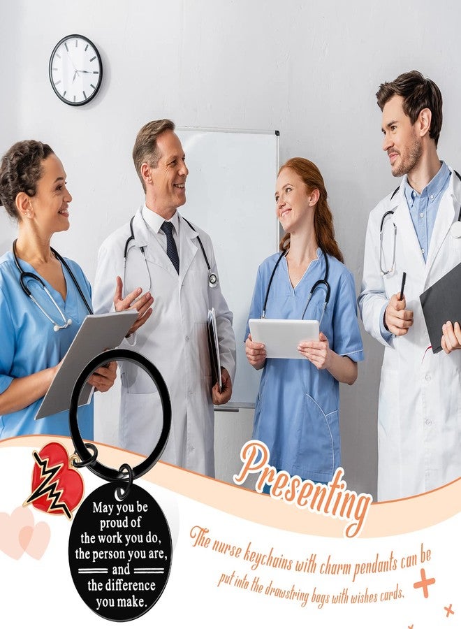 Sureio 36 Pcs Nurse Gifts Nurse Keychain Nurse Week Gifts Employee Appreciation Gift Nursing Student Gifts Medical Assistant(Black,Simple Style) - Image 3