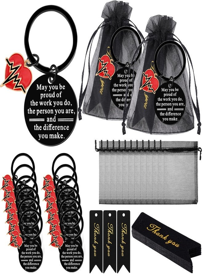 Sureio 36 Pcs Nurse Gifts Nurse Keychain Nurse Week Gifts Employee Appreciation Gift Nursing Student Gifts Medical Assistant(Black,Simple Style) - Image 1