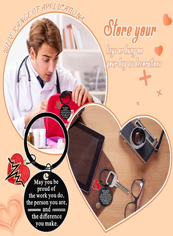 Sureio 36 Pcs Nurse Gifts Nurse Keychain Nurse Week Gifts Employee Appreciation Gift Nursing Student Gifts Medical Assistant(Black,Simple Style) - Image 5