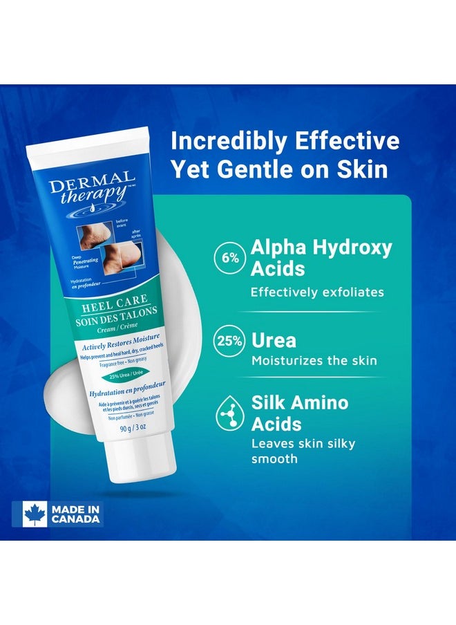 dermal therapy - Heel Care Cream Foot Cream For Dry Cracked Heels Intense Foot Moisturizer With Urea And Aha Foot Lotion And Feet Exfoliator With Nongreasy Formula 3 O.Z. - Image 1