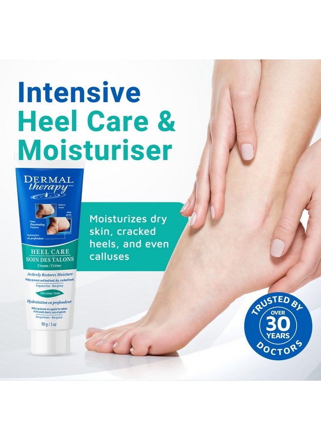dermal therapy - Heel Care Cream Foot Cream For Dry Cracked Heels Intense Foot Moisturizer With Urea And Aha Foot Lotion And Feet Exfoliator With Nongreasy Formula 3 O.Z. - Image 1