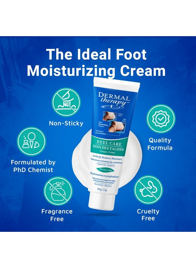 dermal therapy - Heel Care Cream Foot Cream For Dry Cracked Heels Intense Foot Moisturizer With Urea And Aha Foot Lotion And Feet Exfoliator With Nongreasy Formula 3 O.Z. - Image 1