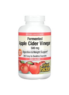 natural Factors Apple Cider Vinegar Digestion And Circulation Dietary Supplement - 360 Capsules 