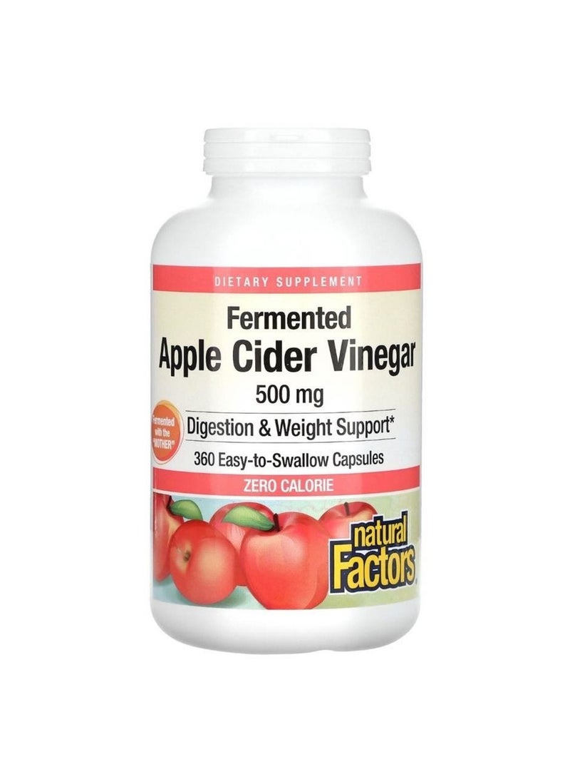 natural Factors - Apple Cider Vinegar Digestion And Circulation Dietary Supplement - 360 Capsules - Image 1
