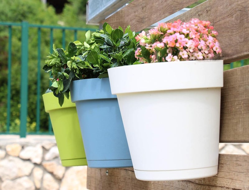 Go Hooked Wall Mounted Flower Pots for Home Décor Pack of 8 | Plastic Wall Planters for Indoor Outdoor | Vertical Garden Pot Set for Balcony, Living Room, Patio & Fence Decoration - Image 5