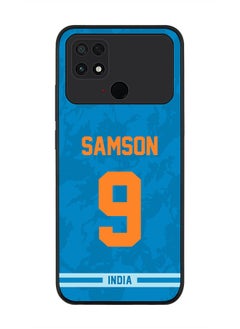 Rugged Black Edge Case for Xiaomi Poco C40, Slim fit Soft Case Flexible Rubber Edges Thin Cover - Player Name - Sanju Samson, Jersey Number- 9