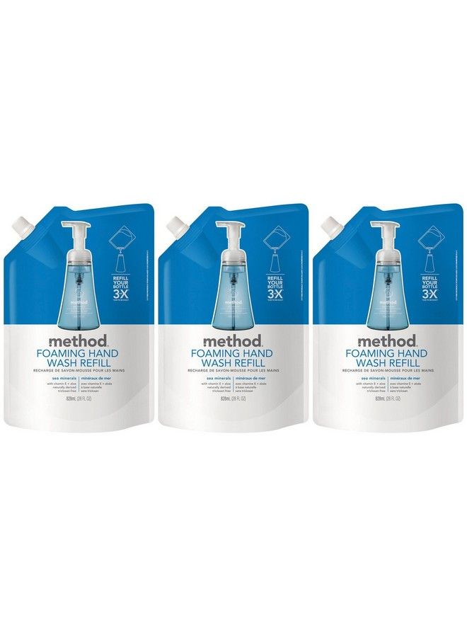 Method Foaming Hand Wash Refill Pouch Sea Minerals 28 Fl Oz (Pack Of 3) - Image 1