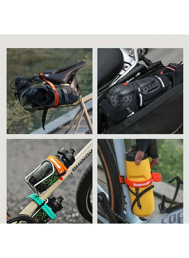 Orange Elastic Tensile Fastener Tension Strap for Securing Bike Motorcycle Cycling Luggage - Image 4