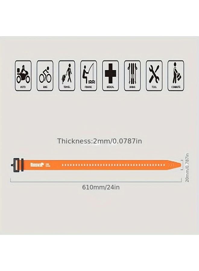 Orange Elastic Tensile Fastener Tension Strap for Securing Bike Motorcycle Cycling Luggage - Image 5