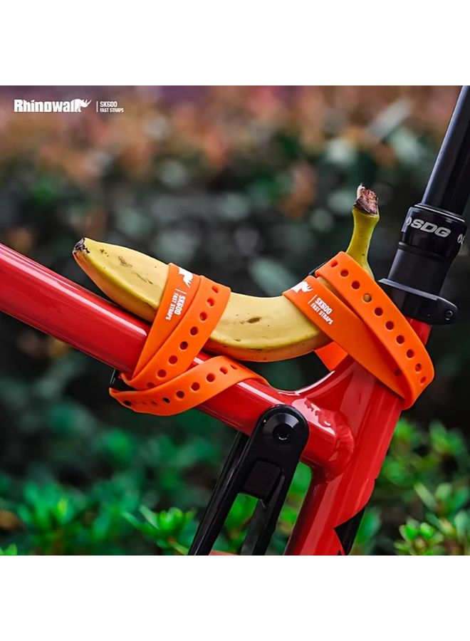 Orange Elastic Tensile Fastener Tension Strap for Securing Bike Motorcycle Cycling Luggage - Image 3