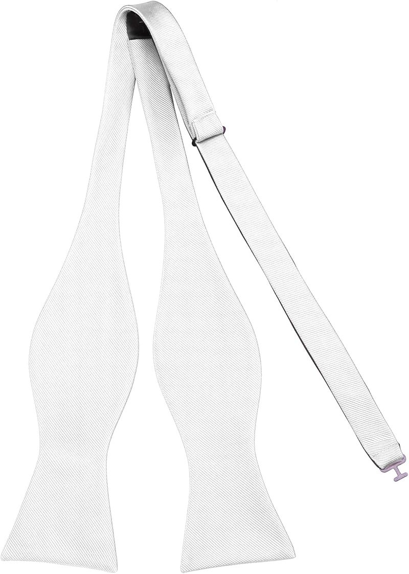 pensee Mens Solid Bowtie Woven Self Tie Bow Ties Tuxedo & Wedding Bowties - Image 1