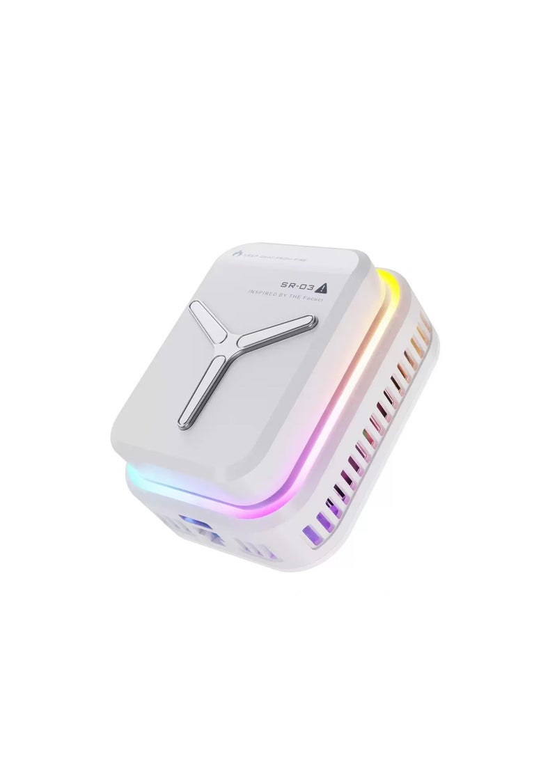 Magnetic Phone Radiator Semiconductor Quick Cooling Fan – RGB Light | Gaming, Tiktok Live Streaming Cooler | Portable Universal for iPhone Android（White）  - Image 1