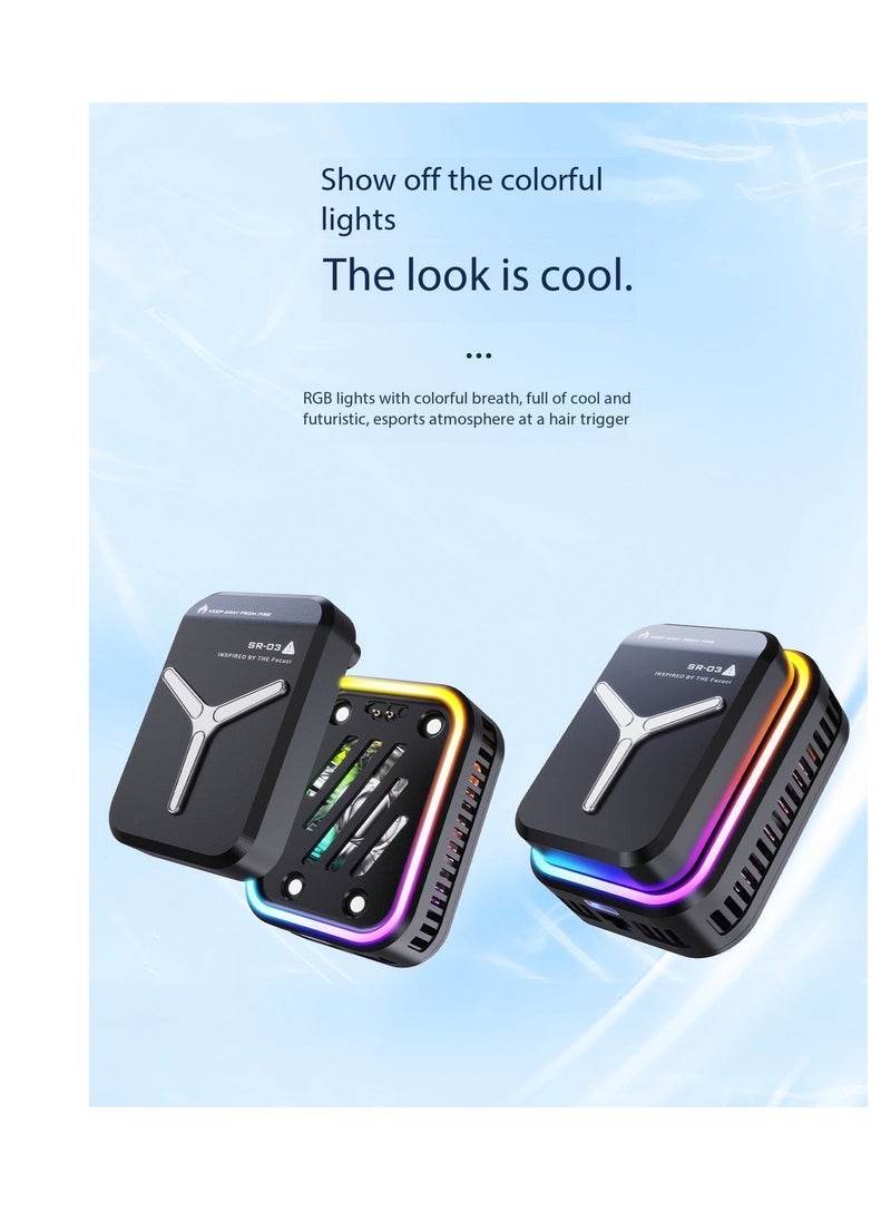 Magnetic Phone Radiator Semiconductor Quick Cooling Fan – RGB Light | Gaming, Tiktok Live Streaming Cooler | Portable Universal for iPhone Android（White）  - Image 4