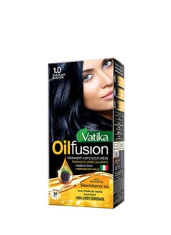 Coloring Kit - Blue Black With Blackberry Oil| 100% Grey Coverage| Permanent Hair Dye With Quick Applicator - 180 ml