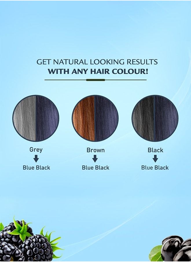 Vatika Naturals - Coloring Kit - Blue Black With Blackberry Oil| 100% Grey Coverage| Permanent Hair Dye With Quick Applicator - 180 ml - Image 1